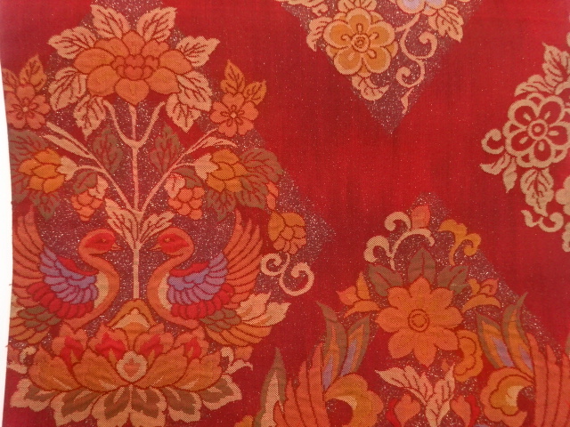 ys6955061; 向かい鳥模様織出し袋帯